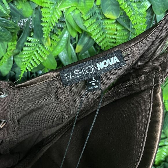 FASHION‎ NOVA Top Women Large Brown Corset Bustier Burlesque Steam Punk 2311 - Picture 4 of 8